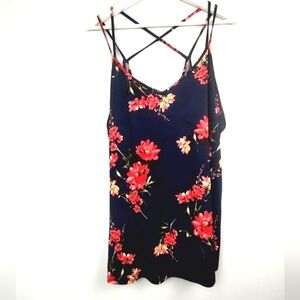 Papermoon Navy Blue Floral Strappy Top Various Sizes